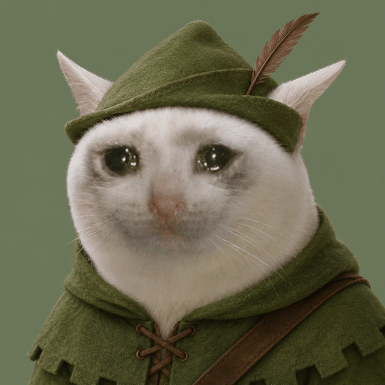 POPCASH the Robin Hood cat popping